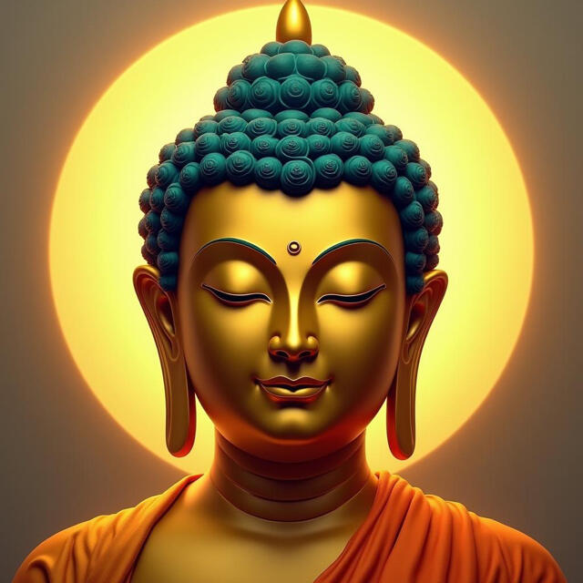 Buddha with Golden Aura A radiant Buddha with golden halo signifies enlightenment, protection, and spiritual wealth. In Vastu, gold reflects cosmic energy; in Feng Shui, golden light draws wealth and luck. Why it Matters: Elevates the energy of any space,